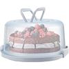 FUNSUEI Porta Torte in Plastica da 26 cm Con Coperchio - Contenitore Rotondo Con Manico per Trasporto di Dessert e Panini