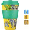 Ecoffee Cup 14oz 400ml Riutilizzabile Eco-Friendly 100% a base vegetale tazza di caffè con coperchio e manica in silicone - Tazza da viaggio senza melamina, Irises