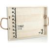 COM-FOUR® Vassoio da portata in legno - Vassoio in legno vintage con manici in corda - Grande vassoio decorativo con affascinante aspetto rustico (1 pezzo - bianco - 39x29cm)
