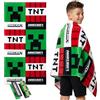 Minecraft Asciugamani Bambini Adolescenti con 2 Mollette Clip Teli Mare Creeper 100% Cotone Asciugamano Spiaggia Asciugatura Rapida 140x70cm
