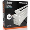 Eurocali Tubo LED 120cm 18W 1850 lumen Luce Fredda 6500K - Pacco con 4 tubi e 2 Plafoniere Portatubo da Interno