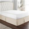 OMIREL Rivestimento per Giroletto Matrimoniale Vestiletto Matrimoniale Coprirete Gonna da Letto Goccia Pieghetta Elastica Singolo/Matrimoniali Mantovana Giroletto,Beige,90 * 200+35cm