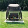 Alvantor Tenda da campeggio a baldacchino per esterni, parasole, esagonale, in rete, non impermeabile, 1,8 x 1,8 m, beige