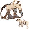 LiebeDD Pettorina Cane di Taglia Piccola Media, Regolabile Traspirante Comodo Pettorina Anti Tiro per Cani con 2 Antifuga Maniglie, per Corsa y Passeggiate, Beige+Anello al Seno, L