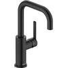 Duravit Rubinetto per lavabo, a risparmio energetico (FreshStart), rubinetto a risparmio energetico (MinusFlow), rubinetto da bagno, nero opaco
