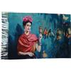 TF Sciarpa viscosa doppia stampa Frida Kahlo Khalo regalo donna arte moda stola foulard, Multicolore, Taglia unica