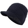 IBACO Cappelli Invernali Caldi Unisex Elegante Berretto Morbido Foderato con Cappelli Invernali Lavorati a Maglia con Visiera Spessa for Uomo e Donna (Color : Nero, Size : 56cm-60cm)