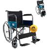Mobiclinic®, Sedie a rotelle, Leggera, Alcazar, Semovente, Freno di stazionamento, Seduta 46 cm, Marchio europeo, Pedane pieghevoli, Braccioli imbottiti, Robusta, Ruote mazic, Nero