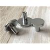Vandicka 4 Pezzi Pomelli per Mobili in Argento Lucido, Maniglie in Zinco per Cassetti, Pomelli Rotondi per Armadi, Armadio da Cucina, Cassettiere, Comò, 28 x 20 mm, con Viti in 2 Misure