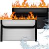 OFFCUP Borsa Ignifuga, 2x Cartella Ignifuga Impermeabile, 20.2 * 11.8cm Fuoco Custodia Sicura Portadocumenti Con Cerniera Borsa Protettiva per Contanti per Oggetti di Valore (Nero/Grigio)