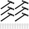 ANBEEISS 6 Pz Staffe Galleggianti Nero, 124x70 mm | Reggimensola a Parete, Reggi Mensola da Muro, Supporto per Mensola a Muro, Supporto a T per Mensole Libreria