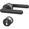 Amerdeco Maniglia per Porta Nera in Alluminio - Set PZ per Porta Blindata, Maniglia Porta Blindata Elegante