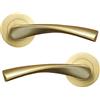 Infinity Decor Coppia di maniglie a leva attorcigliate su rosetta rotonda set di maniglie interne in ottone satinato, ideali per porte interne ed esterne