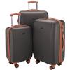 HAUPTSTADTKOFFER - Wannsee 3er Koffer-Set Trolley-Set Rollkoffer Reisekoffer, TSA, (S/M/L), Set di valigie, 77 cm, 195 liters, Grigio (Titan)