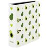 FALKEN Raccoglitore originale Falken con motivo avocado, realizzato in Germania, 8 cm di larghezza, DIN A4, con specchio interno nero, raccoglitore ad anelli, raccoglitori per lettere, raccoglitori in
