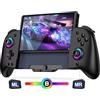 CoguyTech Controller ergonomico Bluetooth per Switch/Switch OLED, Switch Pro Controller per Nintendo con programmazione macro e effetti di luce RGB, cavo di ricarica di tipo C Wireless Controller