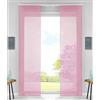 Gardinenbox 85589N2 - Confezione da 2 tende a pannello, scorrevoli, con binario di scorrimento, asta di contrappeso, rosa, 245 x 60 cm