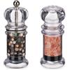 PARENCE.- Set di saliere e pepiere - Macinapepe ed eleganti saliere - Set di 2, macinare (pepe) e spolverare (sale) - Cucina, Casa, Condimento - Trasparente
