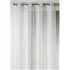 HomeMaison 09357-8-AL Home Maison-Tenda Dritta, in stamigna a Righe Verticali, con Occhielli, 140 x 260 cm, Bambou/Argent, 140 X 260
