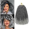 DXdixiu Jamaican Bounce Crochet Hair 8 Inch 16 Roots 5 Pack Short GoGo Curly Braids Jumpy Wall Curl Extension for Black Women (TGrey#)
