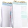Catime 2 Pcs Blocco Note, To Do List, Agenda Giornaliera A5 con Lista di Controllo Programma Orario, 16,5x24,7 cm, Taccuino a Spirale per Scuola Casa Ufficio, 52 Pagine Ciascuno, 104 Pagine in Totale