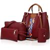 NICOLE & DORIS Borse donna Borse a spalla da donna Borse a tracolla Borse da 4 pezzi per donna Borse a tracolla Rossa