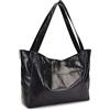NICOLE & DORIS Borse Tote Donna Borsa a Spalla Grande Capacità Borse a Tracolla Casual Borse Pelle Morbida Borsa Shopper Leggero Borsone da Viaggio Nero