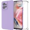 MOONESS Cover per Xiaomi Redmi Note 12 4G (6.67") Custodia,Con 2 Pellicola Vetro Temperato Morbida Sottile Liquid TPU Case - Viola