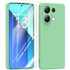 MIKULLE Cover in Silicone per Xiaomi Redmi Note 13 4G con 2 Pellicola Vetro Temperato, Custodia Morbido Silicone Ultra Sottile Liquida TPU Antiurto AntiGraffio Case - Verde