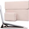 HYZUO 15-16 Pollici Custodie per PC Portatile Borsa con Funzione Stand per MacBook Pro 16 M4/M3/M2/M1 2025-2019, XPS 15, MacBook Pro 15 2015-2012, Samsung Galaxy Book Flex 15, Albicocca