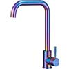 KINSE Rubinetto monocomando da cucina in acciaio inox | girevole a 360° | facile da installare | Fantasia Multicolore
