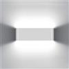 KAWELL 20W Moderno Applique da Parete LED Lampada da Parete Alluminio Lampada da Muro Impermeabile IP65 Interno Esterno per Camera da Letto Bagno Soggiorno Scale Portico Corridoio, Bianco 6000K