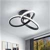 Goeco Plafoniera LED Soffitto Moderna, 22W 2500LM Lampadario LED Soffitto, Lampada da Soffitto per Bagno Corridoi Balconi Vani Scale, 6500K Luce Bianca Fredda, Diametro 26cm
