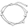 Haosell Bracciale da donna in oro rosa con stelle, con ciondolo a forma di stella, con doppia catena, per donne e ragazze, braccialetto dell'amicizia e Acciaio inossidabile