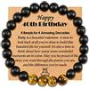YELUWA 40°Compleanno Regali per Lui Naturale Bracciale di pietra perline per Padre Figlio Nonno Fratello Fidanzato Marito Anniversario di Natale San Valentino Festa del Papà