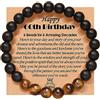 YELUWA 60°Compleanno Regali per Lui Naturale Bracciale di pietra perline per Padre Figlio Nonno Fratello Fidanzato Marito Anniversario di Natale San Valentino Festa del Papà Regalo di Laurea