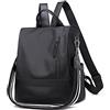 NICOLE & DORIS Zainetto Donna Grande Zaino da Donna Impermeabile Antifurto Borsa da Scuola Moda Backpack Zaino da Viaggio Leggero Borsa a Tracolla Nero