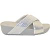 FIT FLOP LULU CRYSTAL MIX FASCE INCROCIATE IN PELLE CON BRILLANTINI METALLIC SILVER