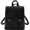 NICOLE & DORIS Zaino Piccolo Donna Elegante Borsa Zaino Mini Zaini Ragazze in Pelle PU Impermeabile Zaino da Viaggiol Leggero Daypack Zainetto con Patta Nero