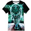 TUONROAD Ragazzo T Shirt 3D Colorata Lupo Girocollo Maglietta da Bambino 10-12 Anni
