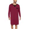 Yukiuiny Maglie Pigiama Uomo Maniche Lunghe Abbigliamento da Notte Cotone Camicie Lunghe per Dormire-C-Nero/M