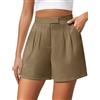 heekpek Pantaloncini Donna Estivi Eleganti Comodi Shorts Donna Casual Sciolto Vita Alta Pantaloni Donna Corti con Tasche, Khaki, XXL