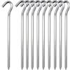ZhaoCo picchetti per tenda, 10 pezzi 18 cm ganci per tenda in metallo picchetti in lega di alluminio pioli per pavimenti duri, ideali per giardinaggio, campeggio, reti da calcio e tende