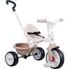 Smoby - Trciciclo Be Move beige, con asta di spinta, sedile con cintura di sicurezza, telaio in metallo, ruota libera e pedali, per bambini dai 15 mesi in su, 7600740338