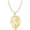 Sofia Milani - Collana da Donna in Argento 925 - Placcata in Oro con Pietra Zircone - Ciondolo a Foglia - N0811