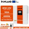 POWLAND Inverter solare ibrido POWLAND 4000W MPPT 24V Inverter solare a onda sinusoidale pura 3500VA 500V ingresso fotovoltaico 100A Controller solare con WIFI - ISolar-SMG-II-4KW-WiFi