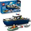 LEGO City Inseguimento del Motoscafo della Polizia - Include 2 Barche Giocattolo, 3 Minifigure e una Figura di Squalo - Regalo per Bambini e Bambine da 6 Anni in su - 60456