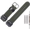 MCXGL Cinturino di ricambio in nylon per orologio da uomo Casio AE1200WH AE-1000 SGW-300H 400 W-735 AQ-S810W 18 mm cinturino in pelle (verde militare)