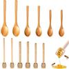 Eiflayn Cucchiaio di Legno,12 Pezzi di Miele Cucchiaio Legno,Agitatore Miele Legno,Cucchiaio di Legno Servizio,per Mescolare Caffè,Latte,Cucchiaio Legno Fatto Mano,Adatto per Cucina,Sala da Pranzo