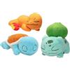 Jazwares Pokémon 5 Sleeping Squirtle, Charmande, Bulbasaur Starter Plush 3-Pack - Officially Licensed - Authentic Soft Stuffed Animal Toy Figure Set - Easter Basket Stuffer Gift for Kids, Boys, Girls - 2+
